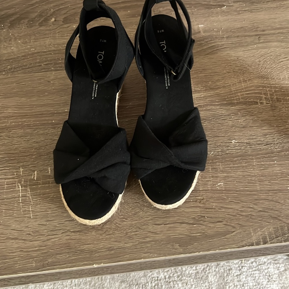Women's Black Espadrille Sandals - Picture 3 of 11